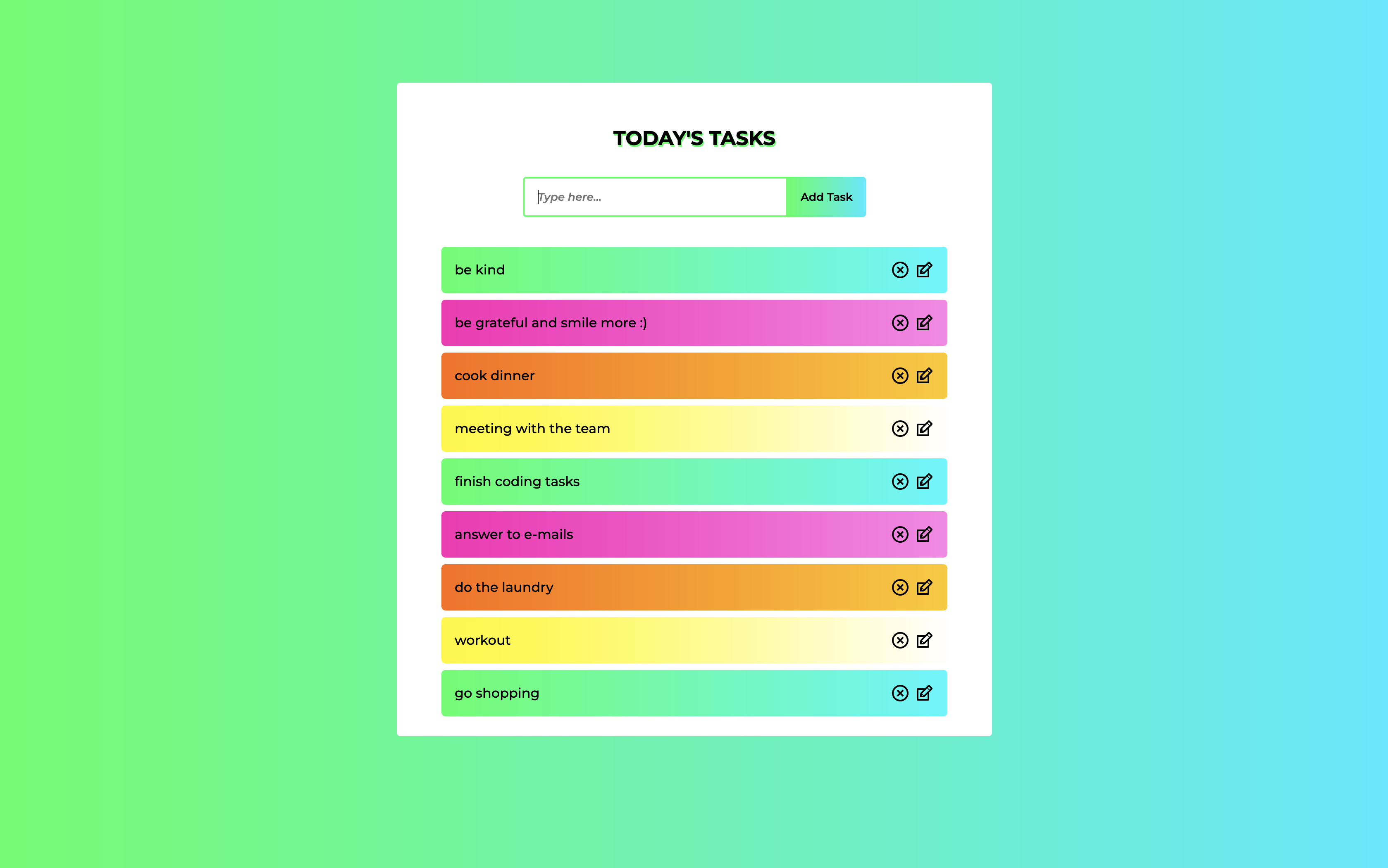To Do List app